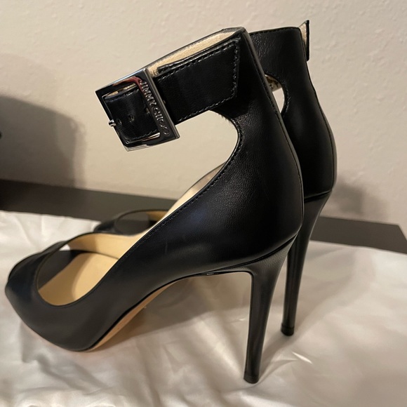 Jimmy Choo open toe ankle strap black heels 38 - Picture 13 of 13